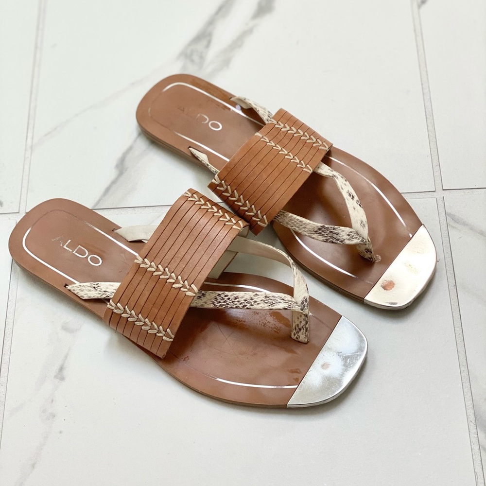 Aldo Brown Sandal Slide 8.5